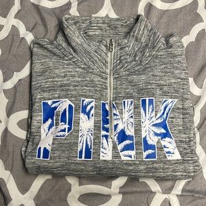 Pink, Victoria’s Secret, quarter zip sweatshirt, size large.